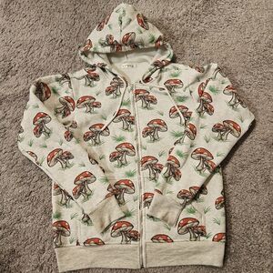 Mushroom Print Women's Zip-Up Hoodie